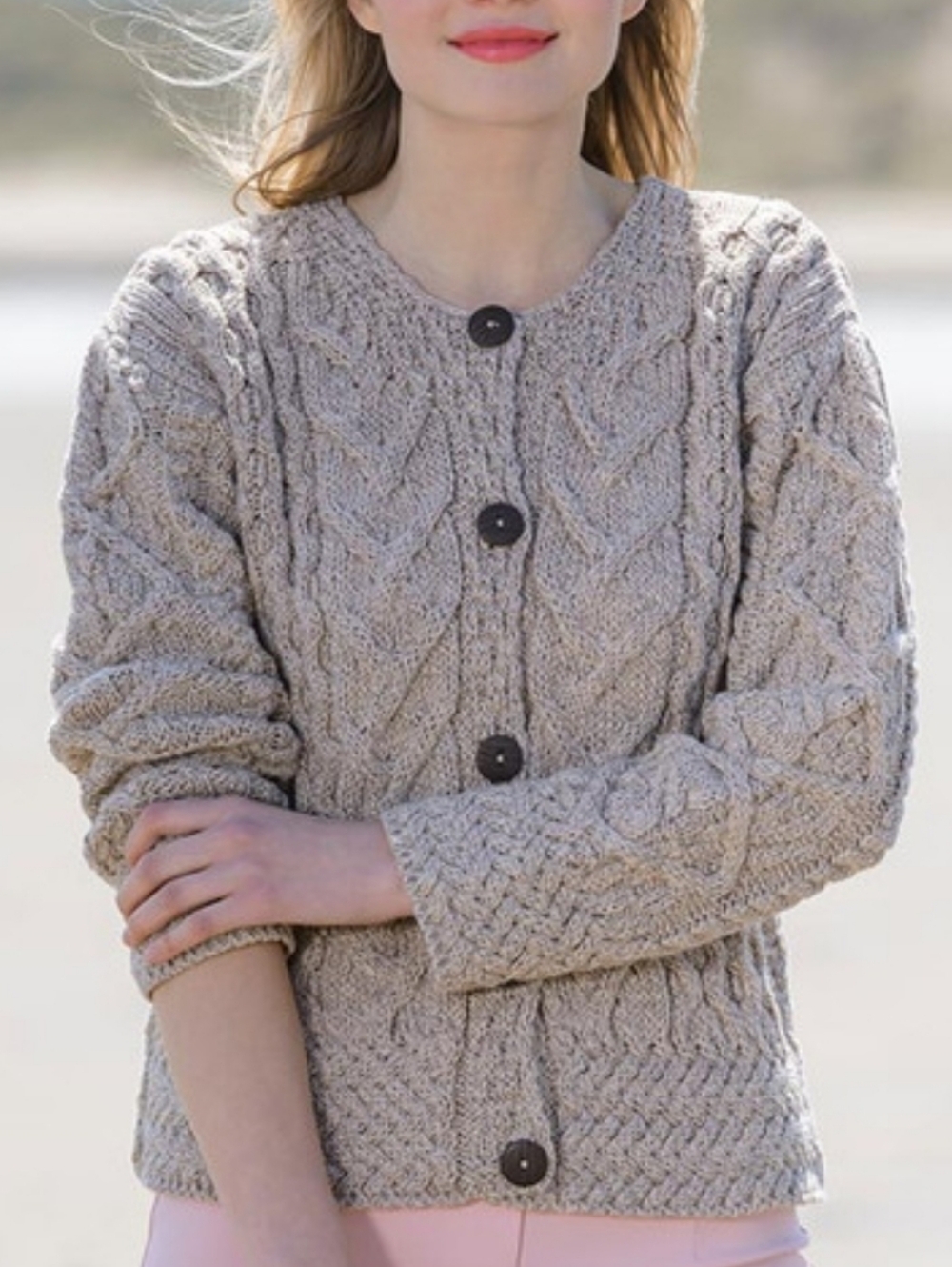 Aran Sweater Market Chunky Cableknit Cardigan Fishermans Sweater In Wicker S